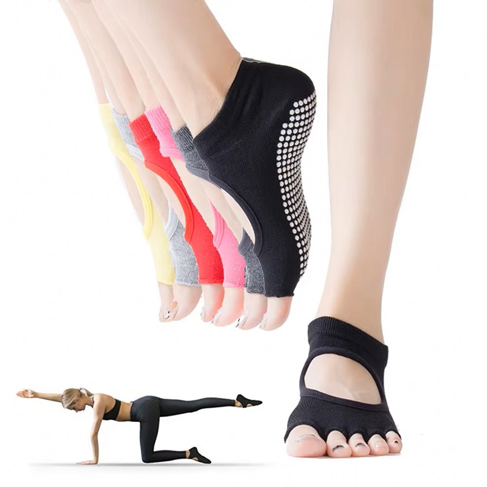 Home Gym Yoga - جوارب يوغا بدون ظهر بخمسة أصابع