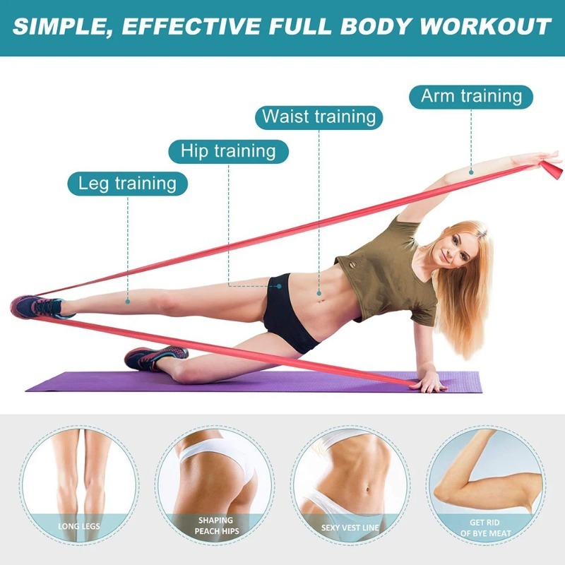 أشرطة مقاومة من اللاتكس الطبيع - مراجعة Leg Home Gym Workout وسعره