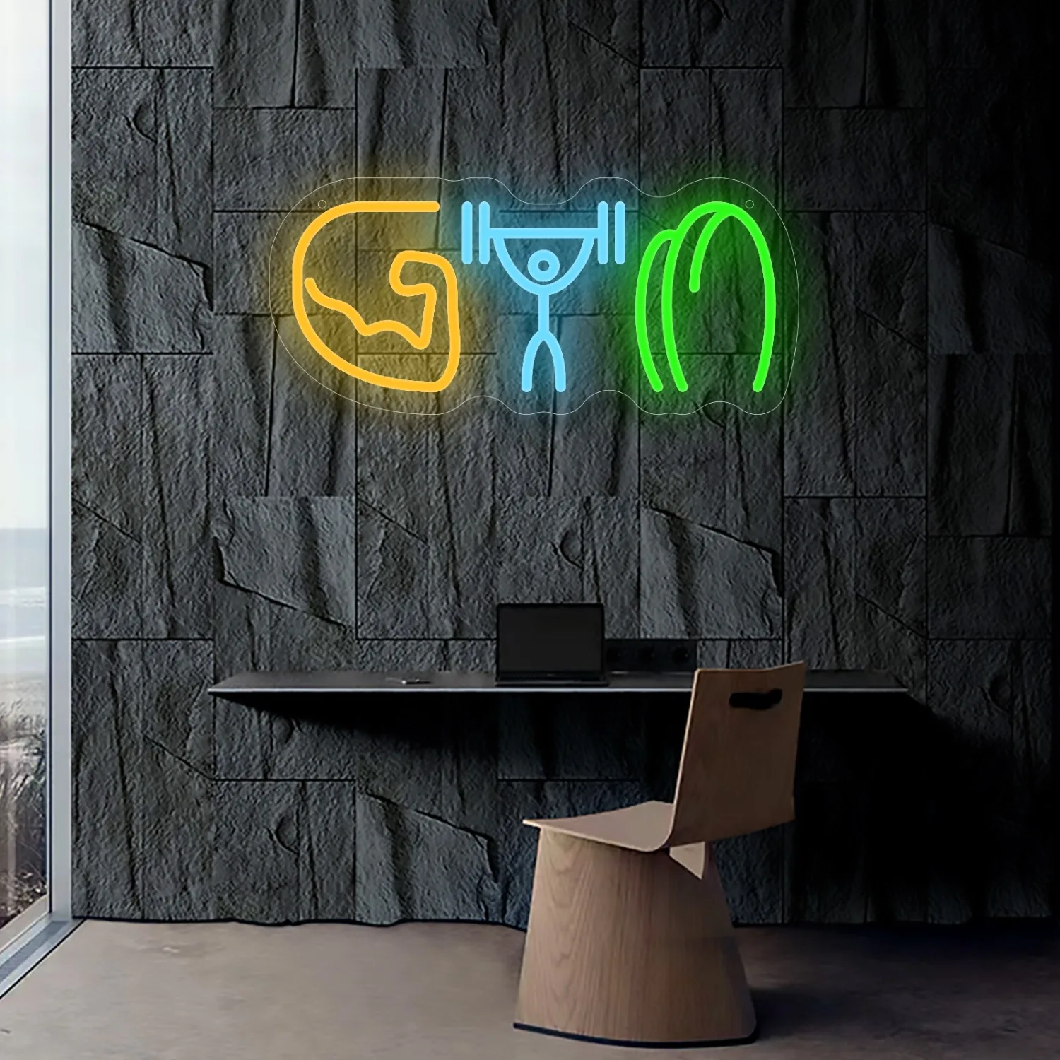 لافتة نيون للجيم، تصميم عضلات  - مراجعة Home Gym Neon Sign وسعره